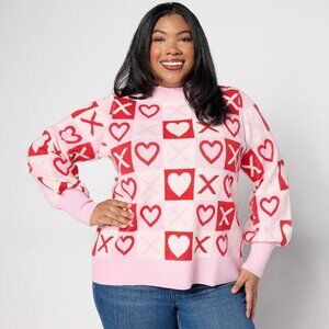 Studio Park x Courtney Khondabi Heart Sweater- Red (Sz M) A632485 -